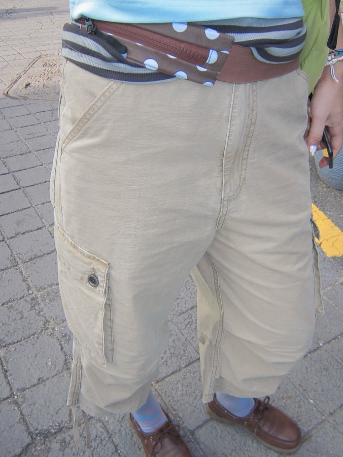 CHOWOO Vintage Military Capri Cargo Pants Washed Beige, CHOWOO Vintage Military Capri Cargo Pants Washed Khaki 착용 스타일 - 3