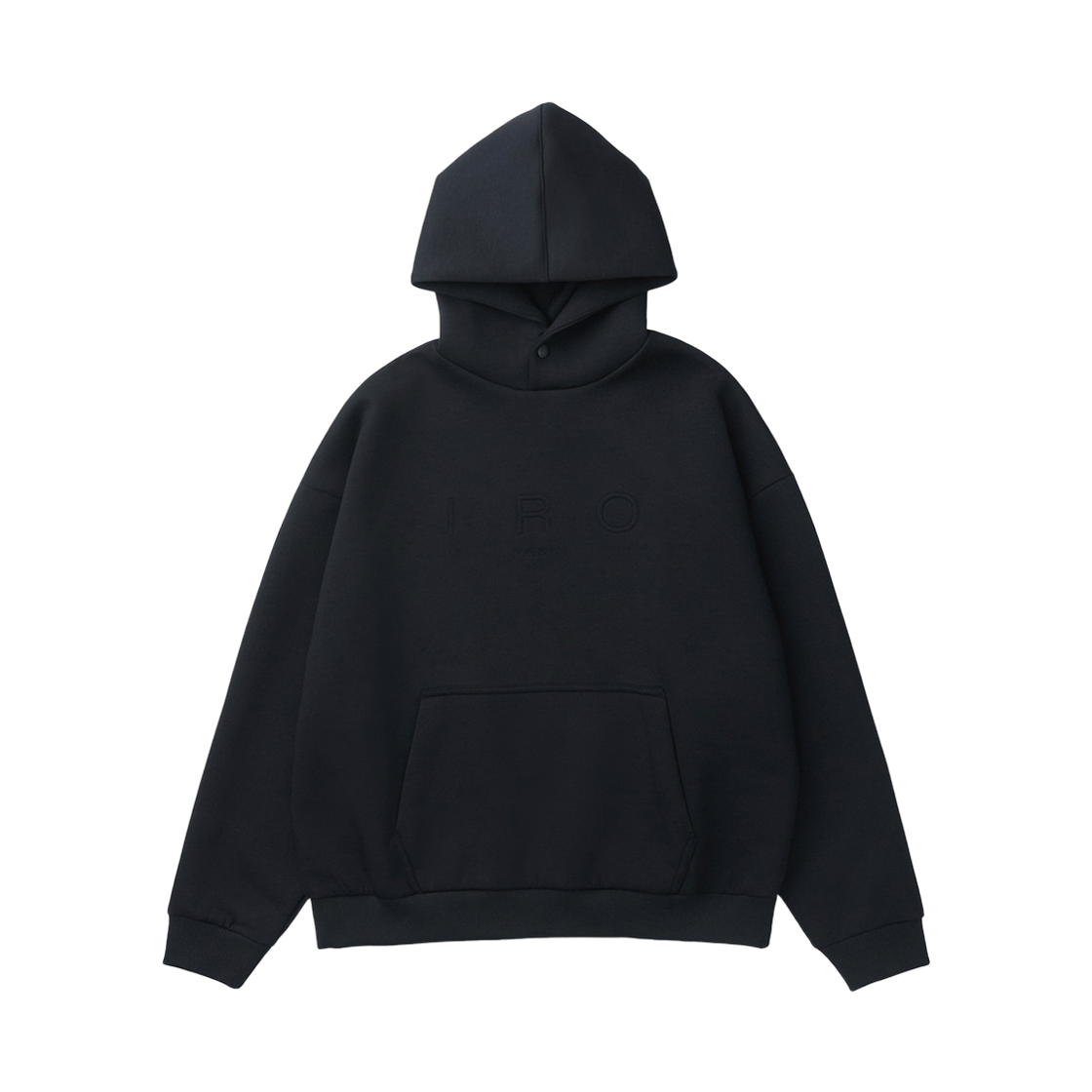 이로 플라느리 밴딩 배색 오버핏 후디 블랙(Iro Flanerie Color-Block Banding Oversized Hoodie Black) - 1