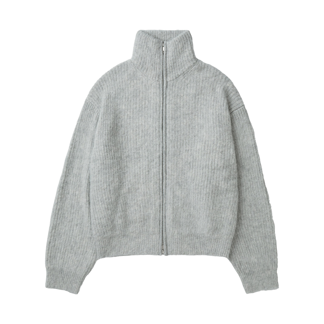 이로 오라 헤어리 집업 가디건 라이트 그레이(Iro Aura Hairy Zip-Up Cardigan Light Gray)