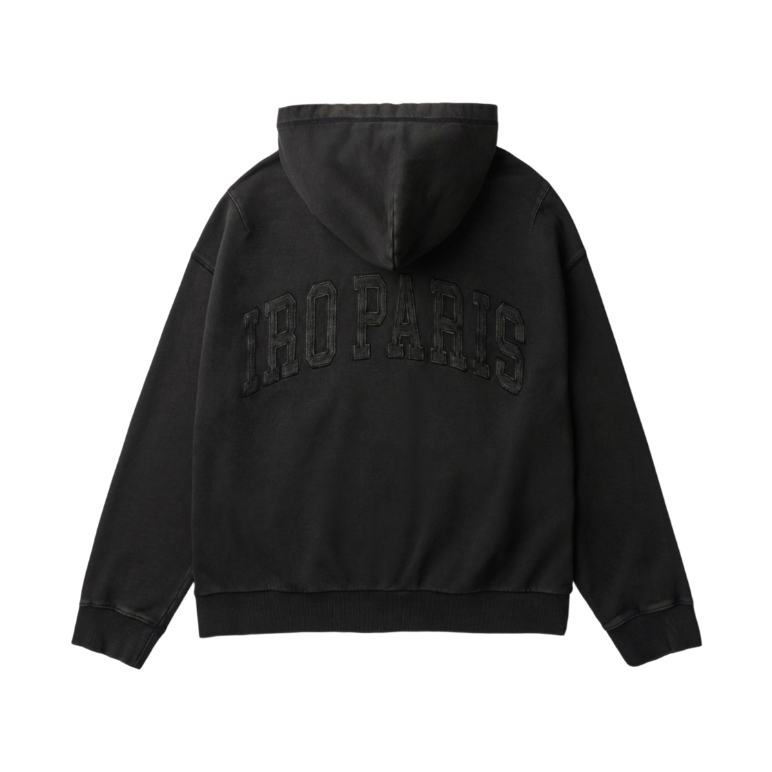 이로 푸그 백로고 아트웍 다잉 후드 집업 블랙(Iro Fugue Back Logo Artwork Dyeing Hood Zip-Up Black) - 3