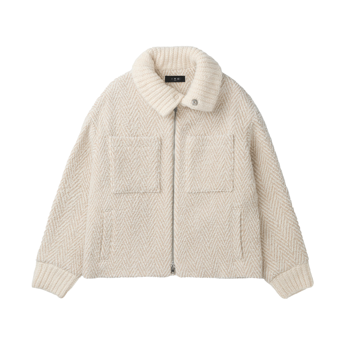 이로 사노비스웨트 니트 하이브리드 집업 자켓 아이보리(Iro Sanobspe Knit Hybrid Zip-Up Jacket Ivory)