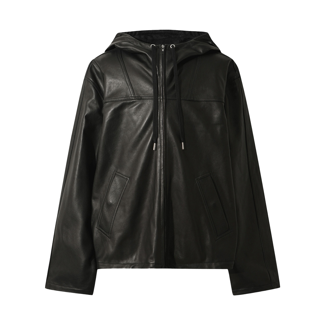 이로 세말 양가죽 울 본딩 후드 점퍼 블랙(Iro Cemal Lambskin Wool Bonding Hood Jumper Black) - 1