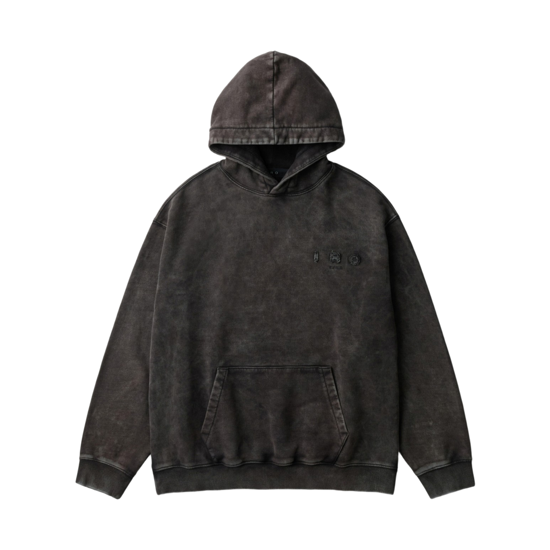 이로 뉘아주 로고 아플리케 다잉 후디 다크 그레이(Iro Nuage Logo Applique Dyeing Hoodie Dark Gray) - 2