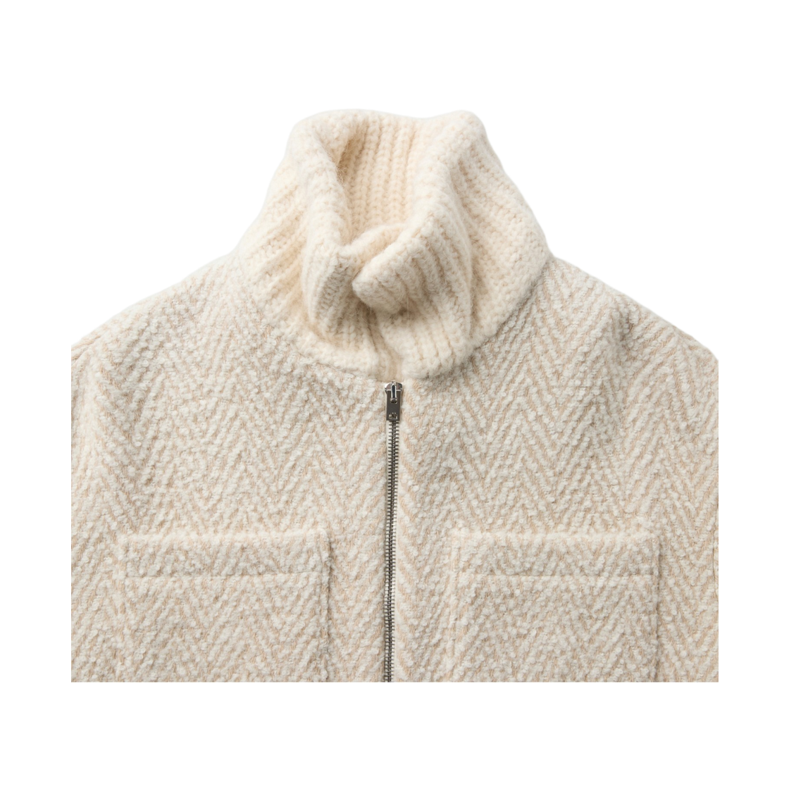 이로 사노비스웨트 니트 하이브리드 집업 자켓 아이보리(Iro Sanobspe Knit Hybrid Zip-Up Jacket Ivory) - 5