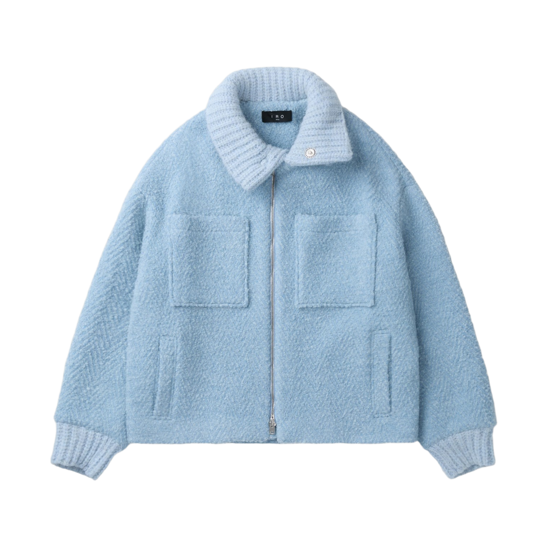 이로 사노비스웨트 니트 하이브리드 집업 자켓 블루(Iro Sanobspe Knit Hybrid Zip-Up Jacket Blue) - 2