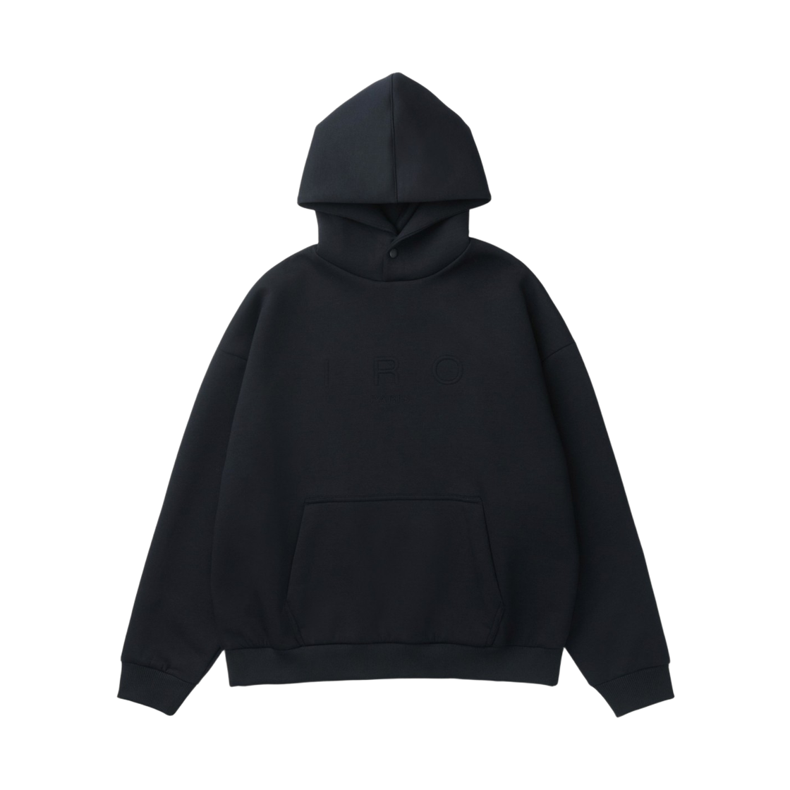 이로 플라느리 밴딩 배색 오버핏 후디 블랙(Iro Flanerie Color-Block Banding Oversized Hoodie Black) - 2