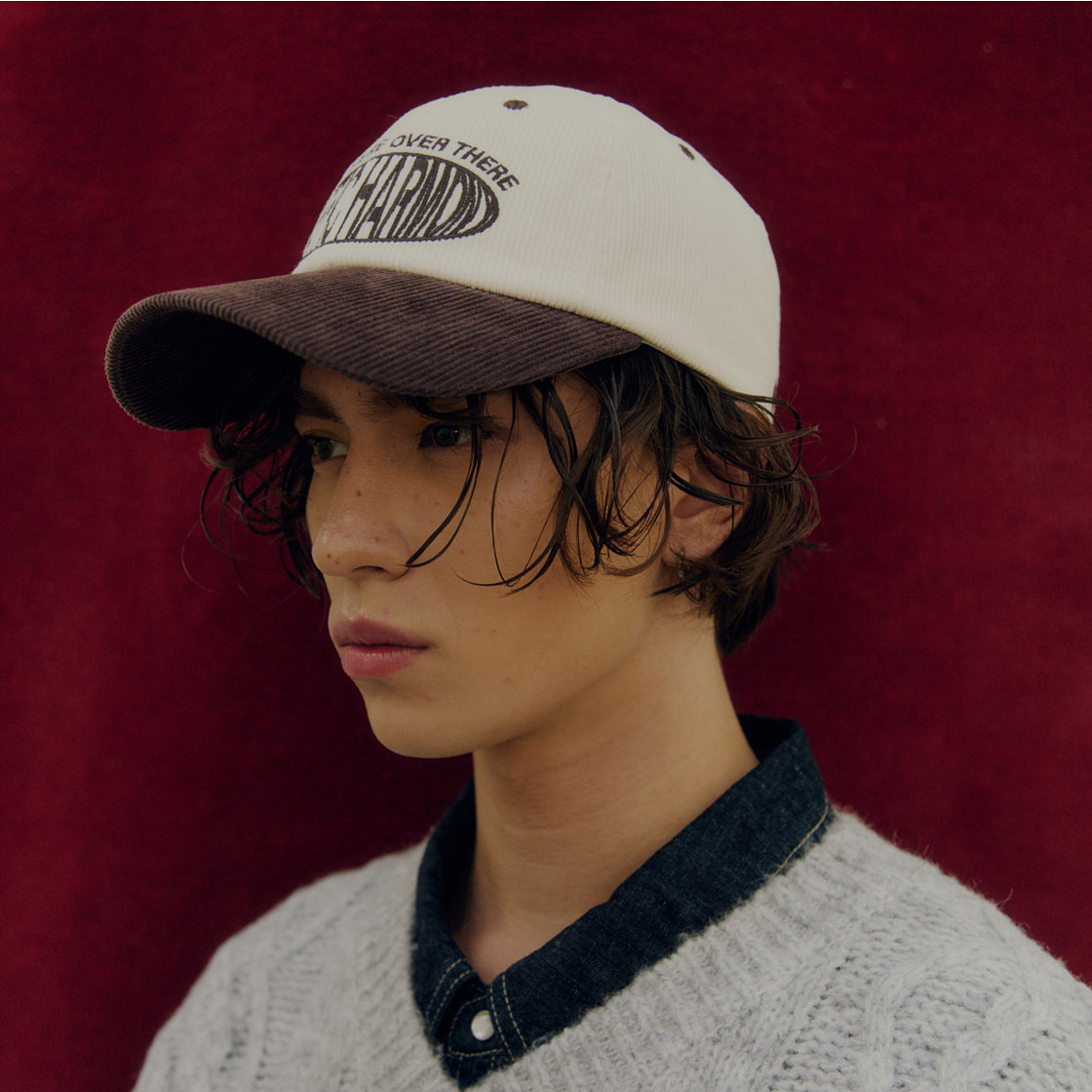 트래픽하모니 코듀로이 라운드 로고 딥핏 볼캡 아이보리&브라운(Traffic Harmony Corduroy Round Logo Deep Fit Ball Cap Ivory & Brown) - 5