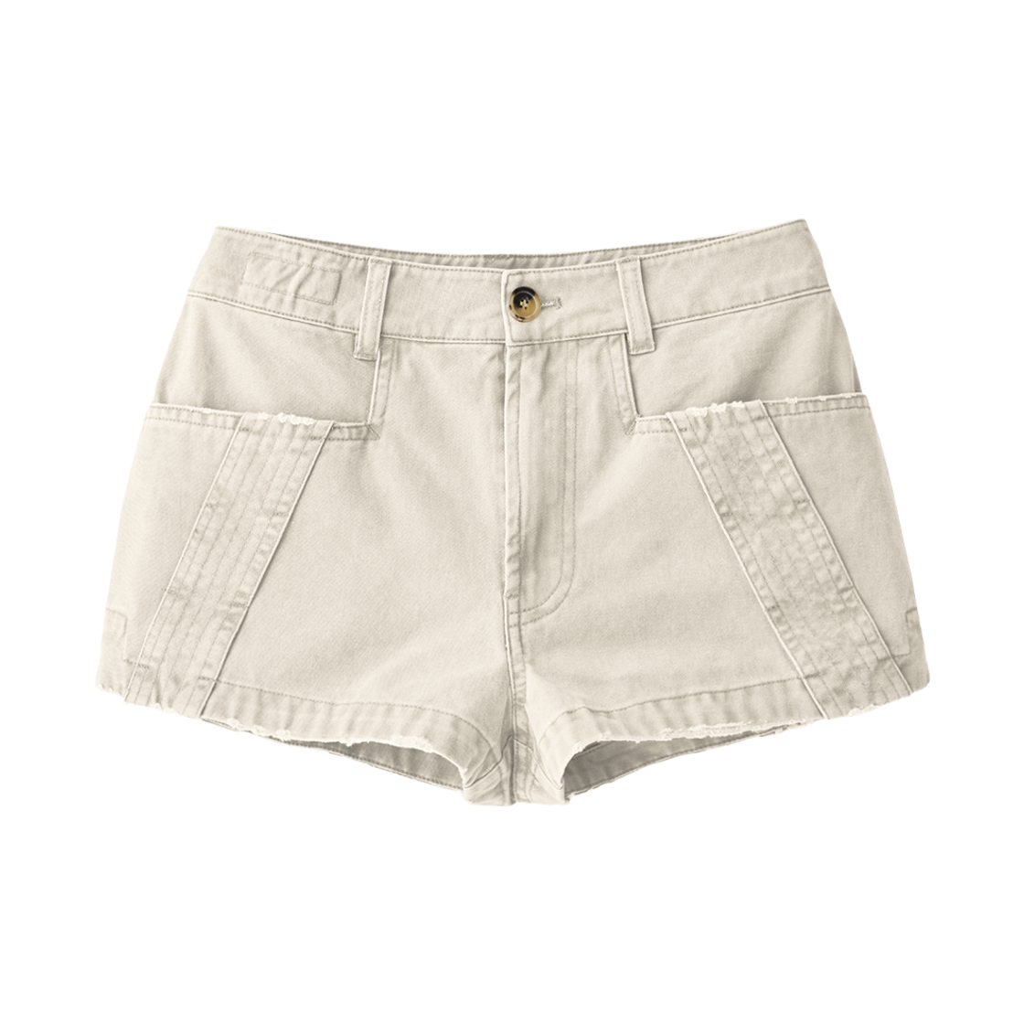 투위드 유틸리티 마이크로 쇼츠팬츠 에크루(Tuewid 004 Washed Utility Micro Shorts In Ecru)