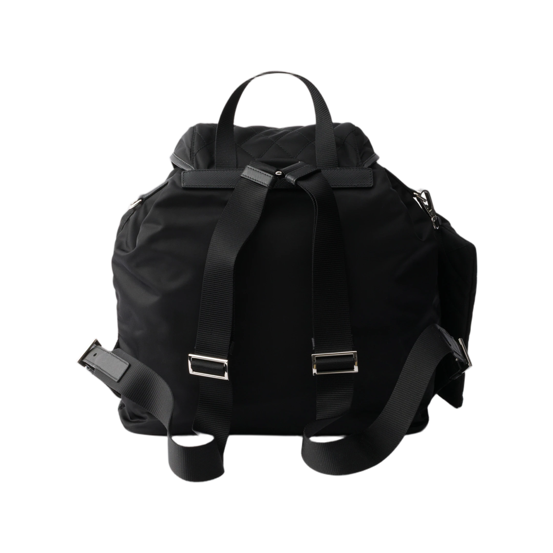 프라다 미디움 퀼티드 리나일론 백팩 사피아노 레더 트림 블랙(Prada Medium Quilted Re-Nylon Backpack with Saffiano Leather Trim Black) - 2