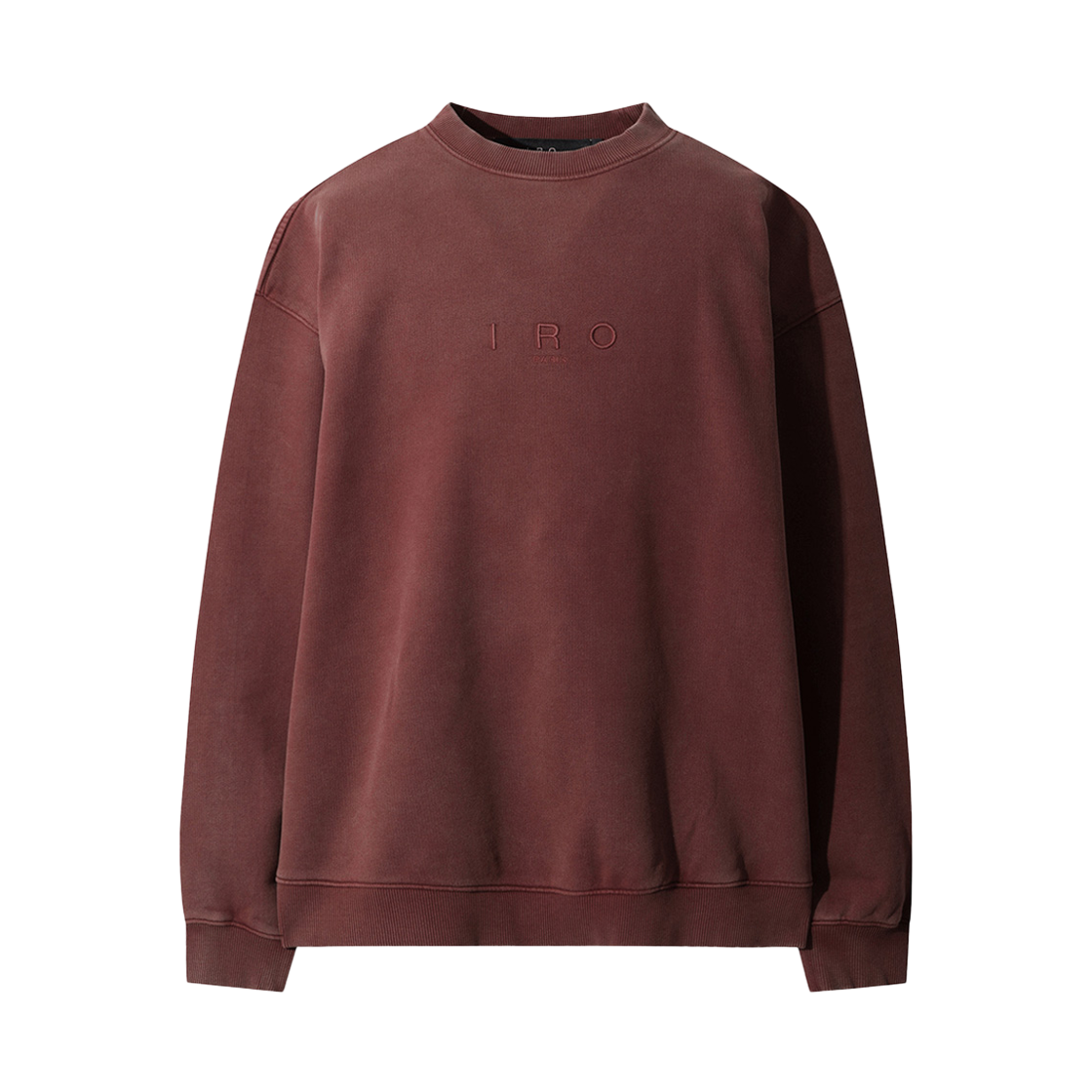 이로 씬 로고 자수 다잉 맨투맨 다크 레드(Iro Scene Logo Embroidery Dyeing Sweatshirt Dark Red)