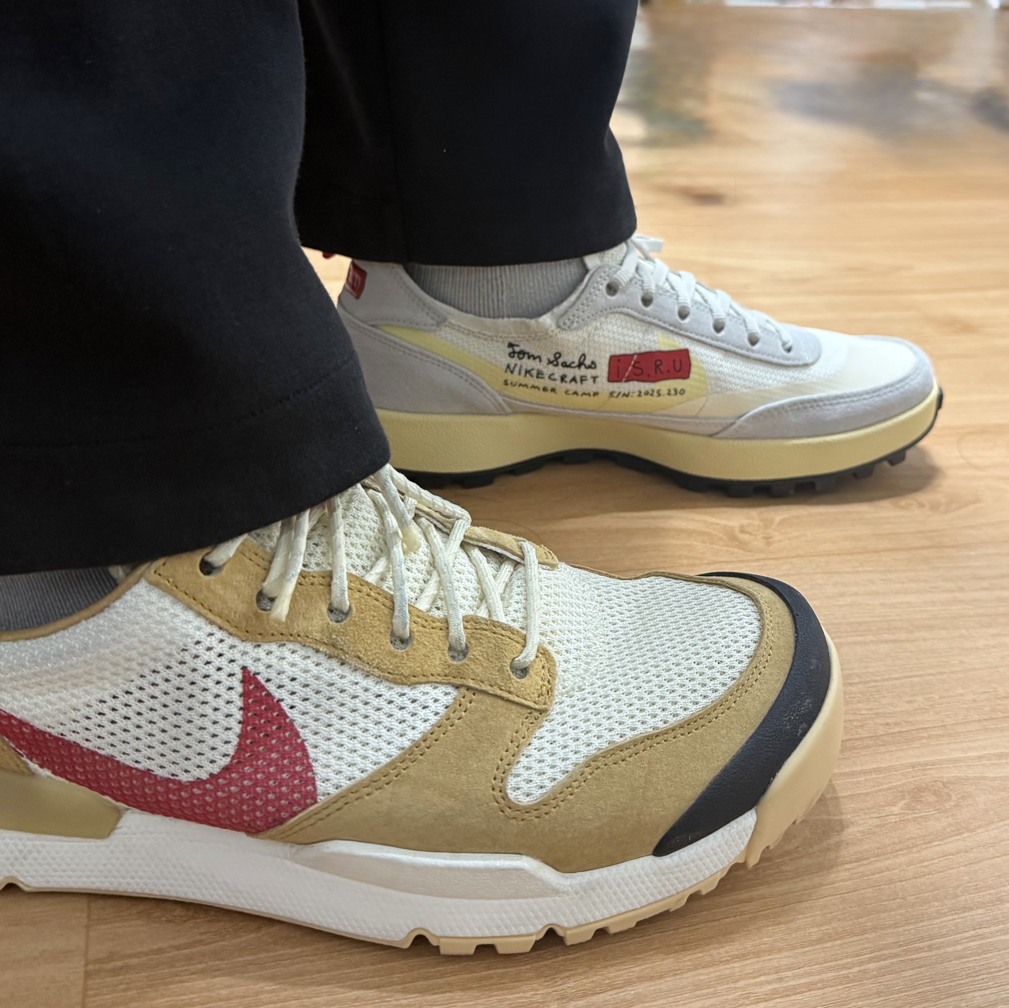 Nike x Tom Sachs Mars Yard Shoe 3.0 Space Camp, Nike x Tom Sachs General Purpose Shoe Grey Yellow 착용 스타일