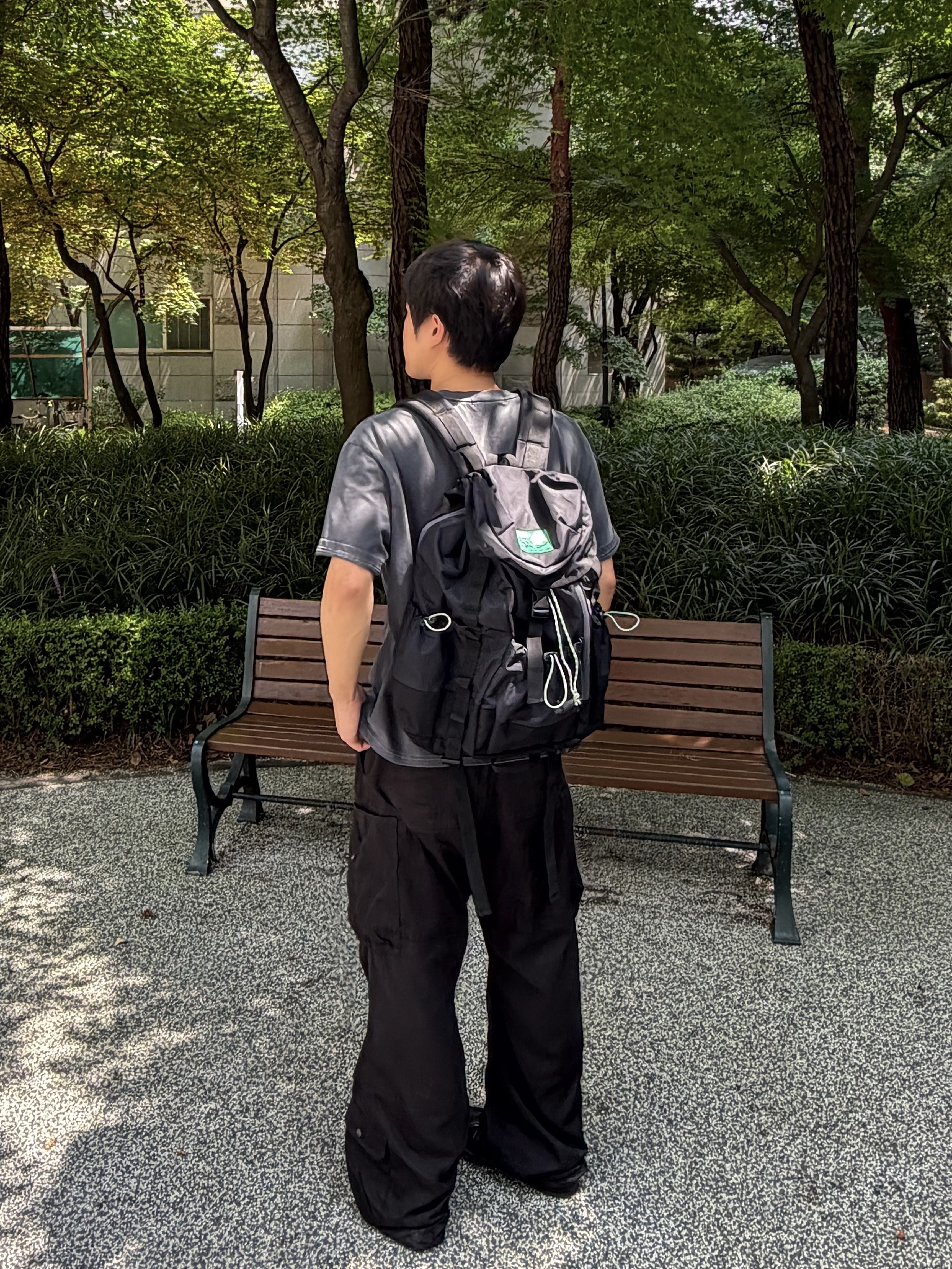 noun Washed Crop T-Shirts Charcoal, Hatchingroom Zip Cargo Work Pants Black 착용 스타일 - 2