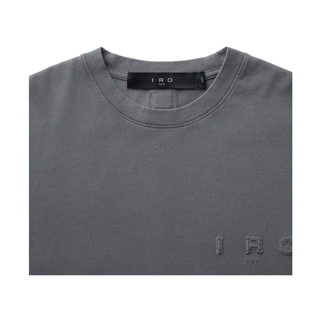 이로 옹브르 로고 아플리케 다잉 긴팔 티셔츠 다크 그레이(Iro Ombre Logo Applique Dyeing Long Sleeve T-Shirt Dark Gray) - 4