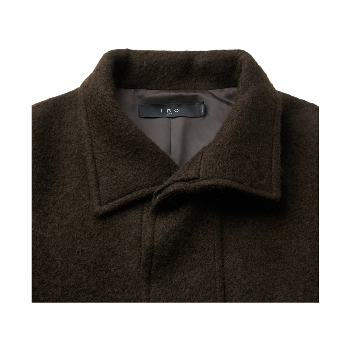 이로 이베르 헤어리 울 롱 랩코트 다크 브라운(Iro Hiver Hairy Wool Long Wrap Coat Dark Brown) - 6