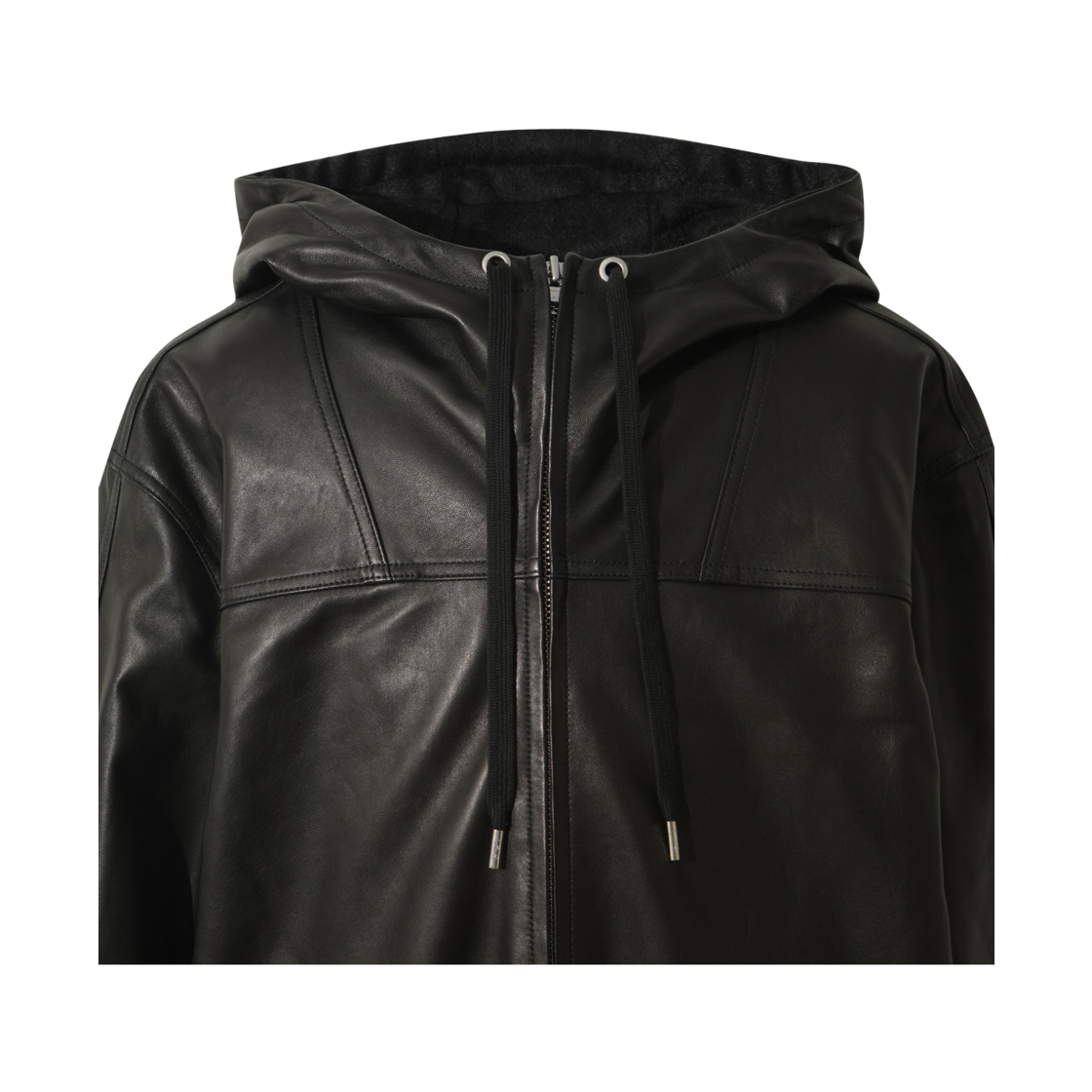 이로 세말 양가죽 울 본딩 후드 점퍼 블랙(Iro Cemal Lambskin Wool Bonding Hood Jumper Black) - 4