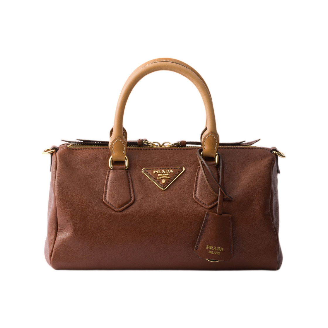 1BB174-2ZQX-F0BW5 Prada Evasion Small Leather Top-Handle Bag Palisander
