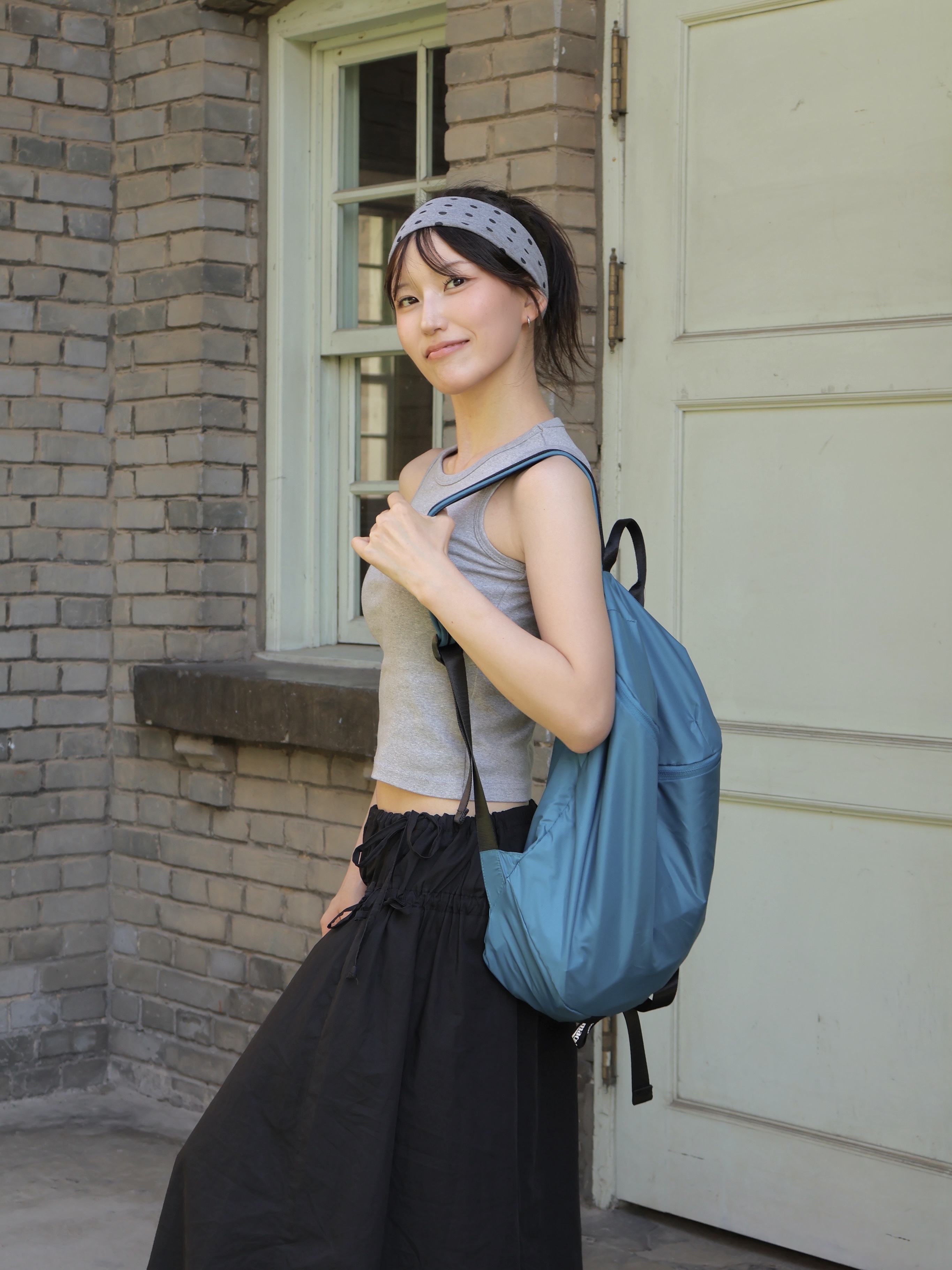 MACNI Cloud Backpack Emerald 착용 스타일 - 9