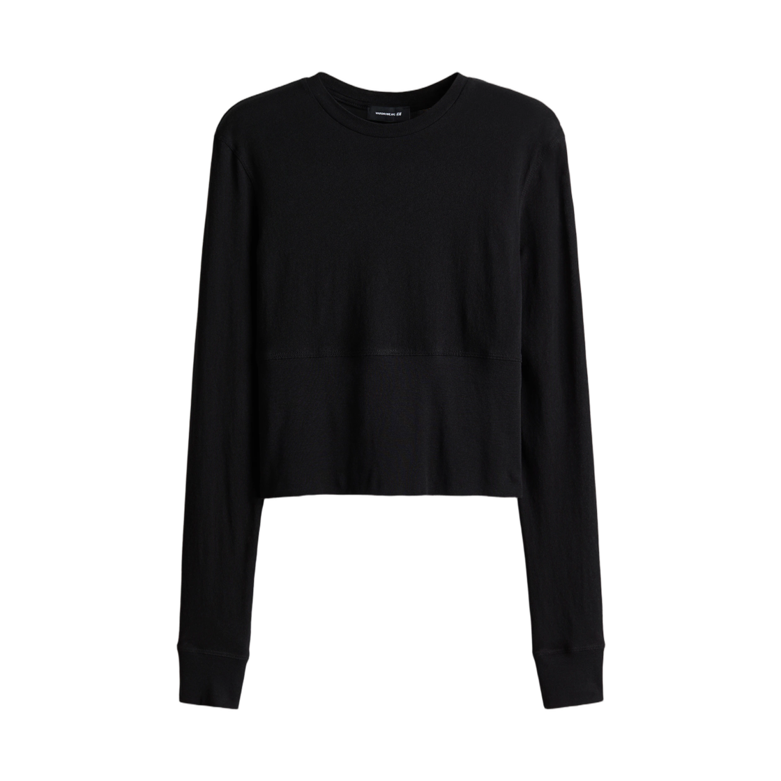 (W) 에이치앤엠 x 워드로브.NYC 롱슬리브 코튼 탑 블랙((W) H&M x Wardrobe.NYC Long-Sleeved Cotton Top Black) - 1