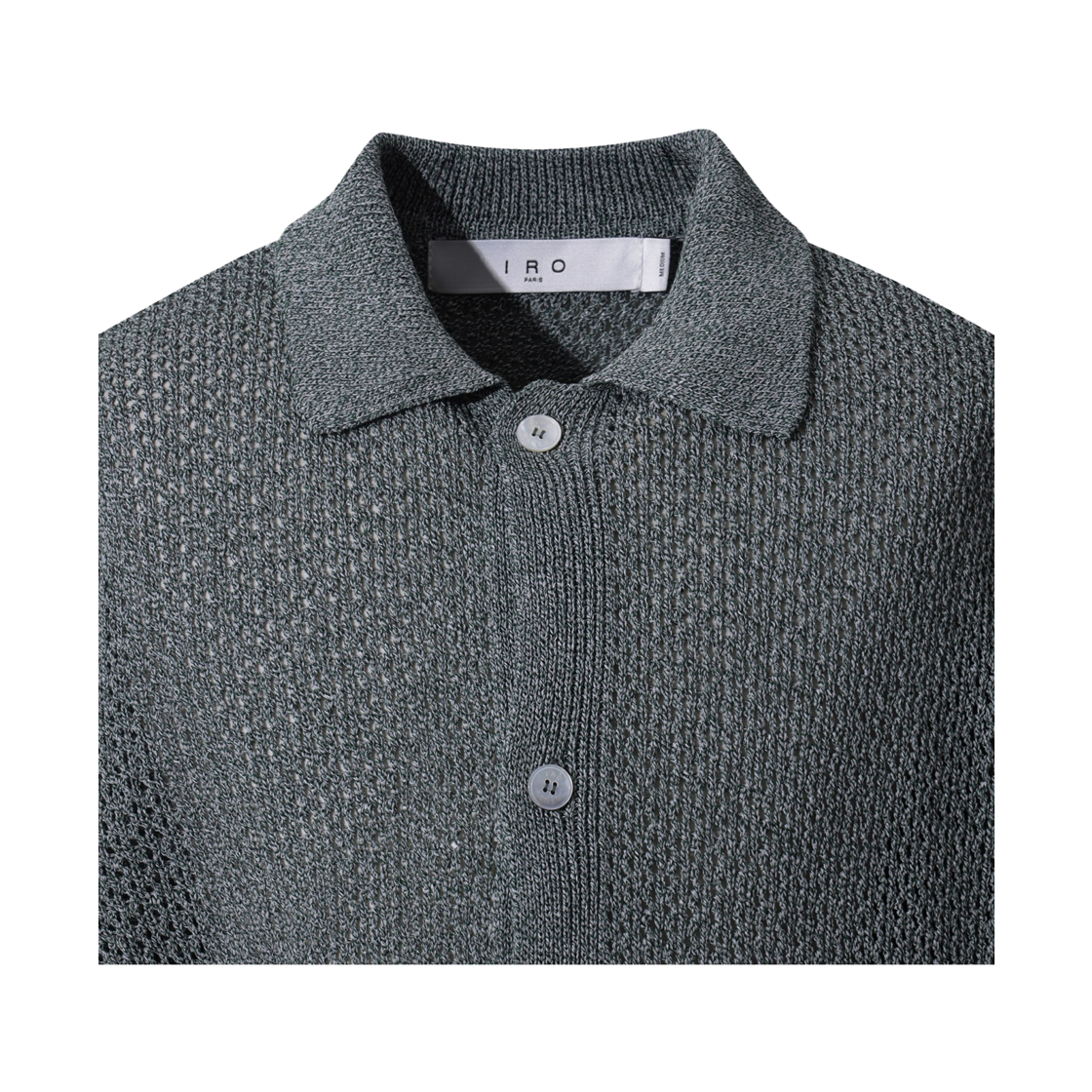 이로 엠버 반팔 카라 가디건 그린(Iro Ember Short Sleeve Collar Cardigan Green) - 4