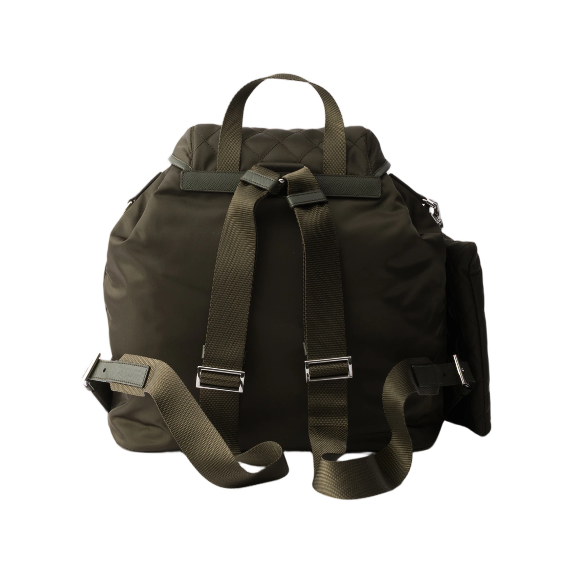 프라다 미디움 퀼티드 리나일론 백팩 사피아노 레더 트림 포레스트(Prada Medium Quilted Re-Nylon Backpack with Saffiano Leather Trim Forest) - 2