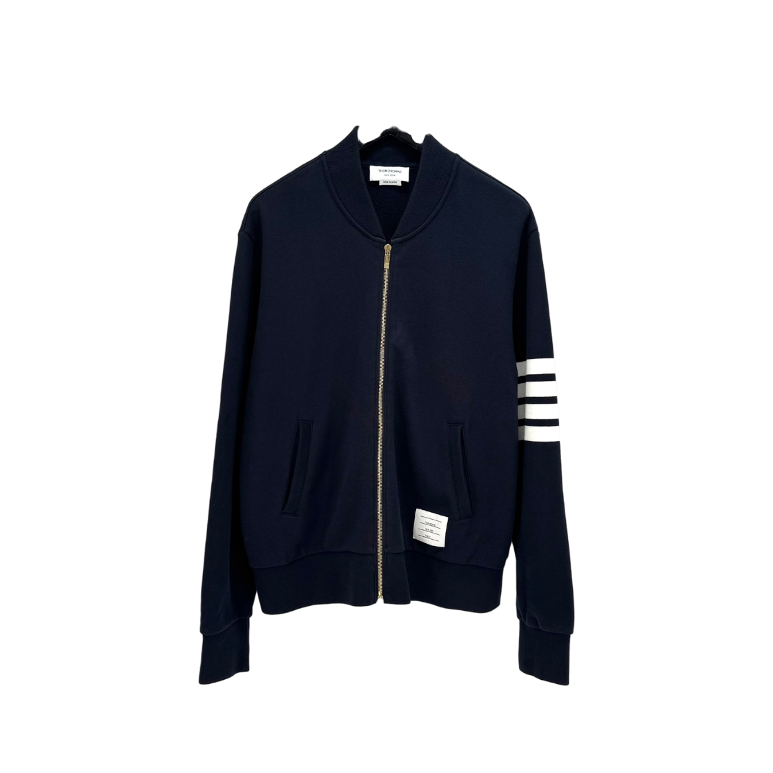 ITHKL9H7V488 Thom Browne Striped Bomber Jacket Navy