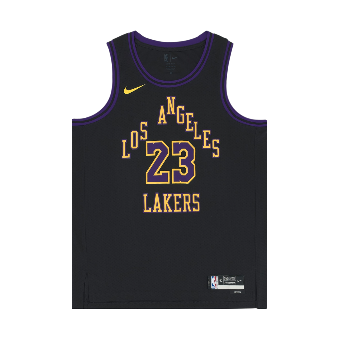DX8506-012 Nike LeBron James LA Lakers City Edition 2022/23 Dri-Fit NBA Swingman Jersey Black