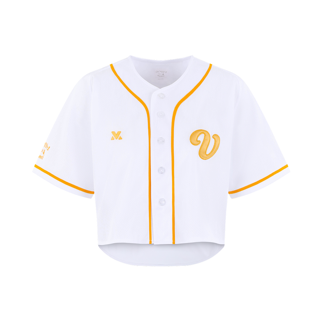 오마이걸 x 모모이 크롭 유니폼 오렌지(Oh! my girl x momoi Crop Baseball Jersey Orange)