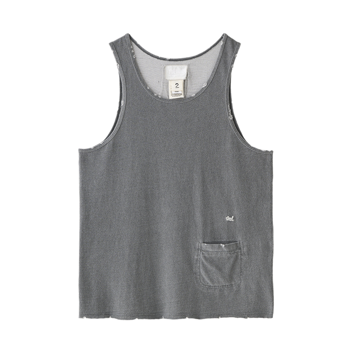 twdkr114 Tuewid Mini Cigarette Pocket Sleeveless Top In Washed Gray