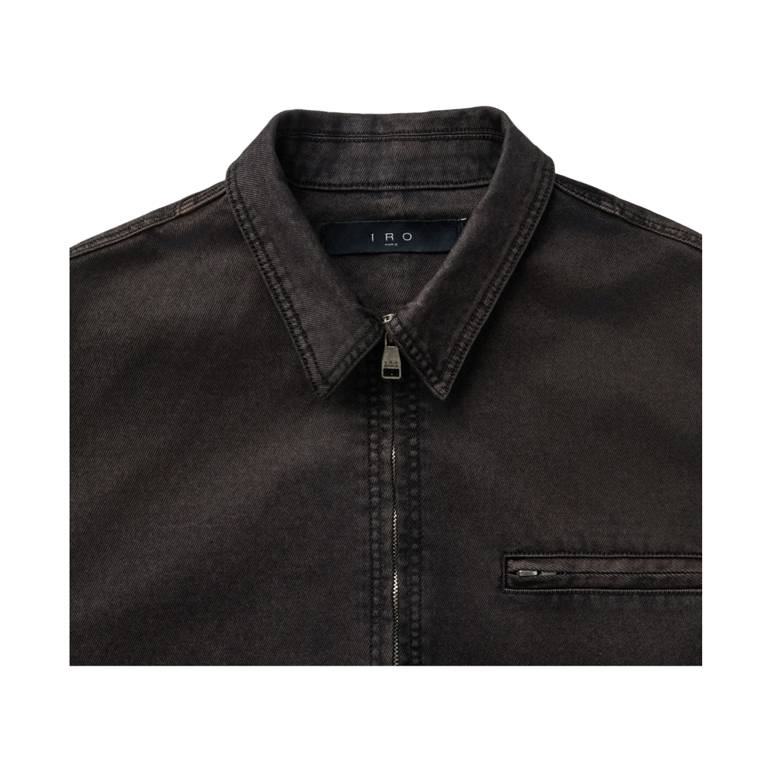 이로 아스웨트트 데님 집업 블루종 블랙(Iro Asphalre Denim Zip-Up Blouson Black) - 4