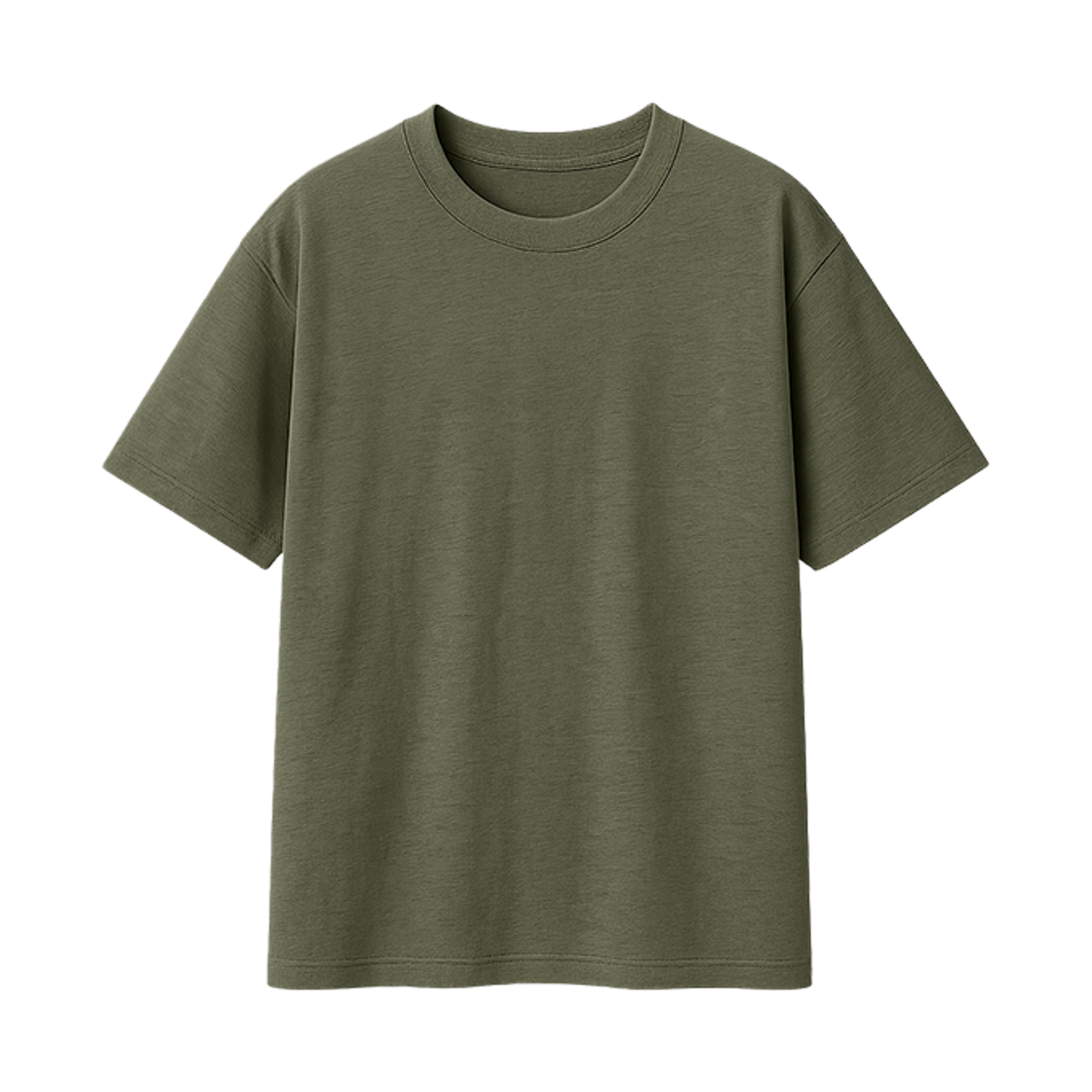 지크립 에센셜 코튼 크루넥 루즈핏 티셔츠 카키(GCLIP Essential Cotton Crewneck Loose-Fit T-Shirt Khaki) - 2
