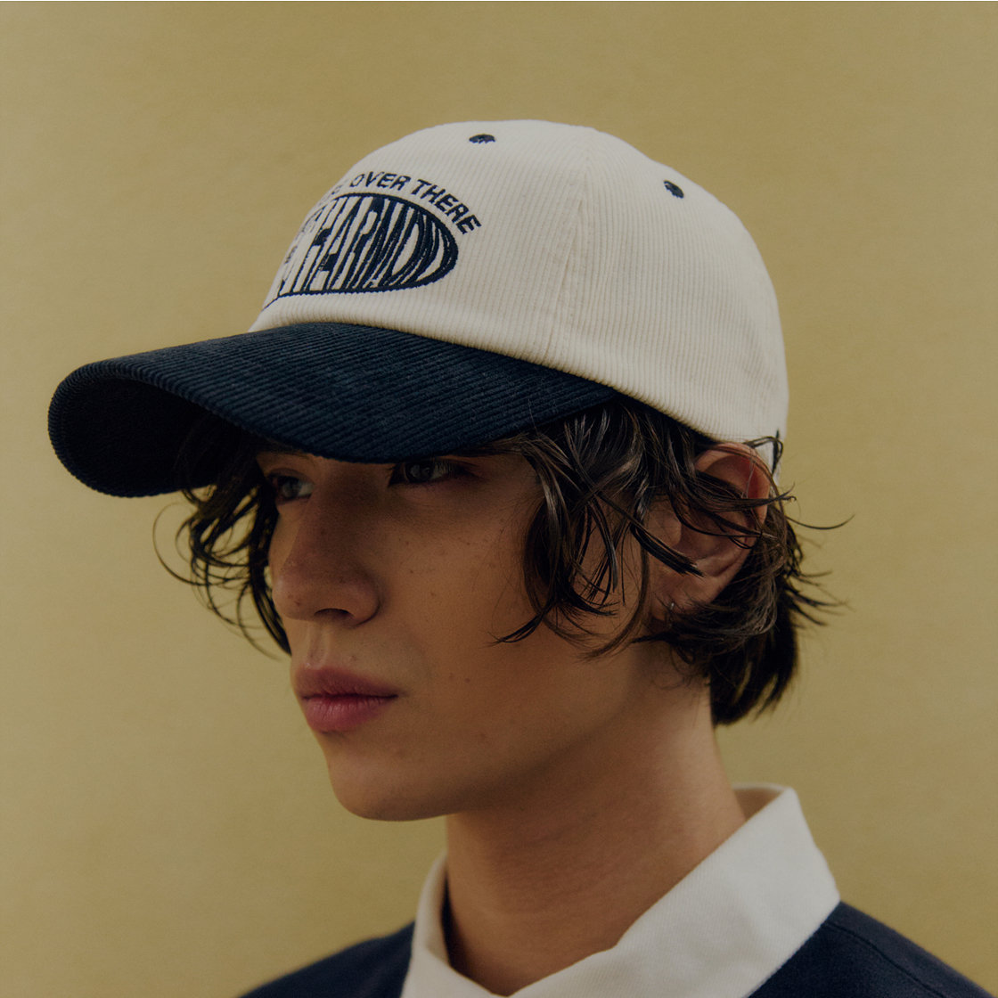 트래픽하모니 코듀로이 라운드 로고 딥핏 볼캡 아이보리&네이비(Traffic Harmony Corduroy Round Logo Deep Fit Ball Cap Ivory & Navy) - 5
