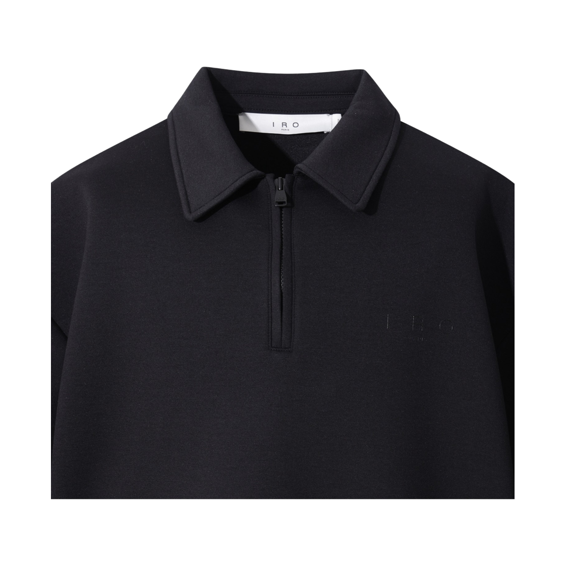 이로 데탕트 오버핏 하프집업 반팔 티셔츠 블랙(Iro Detente Oversized Half-Zip Short Sleeve T-Shirt Black) - 4