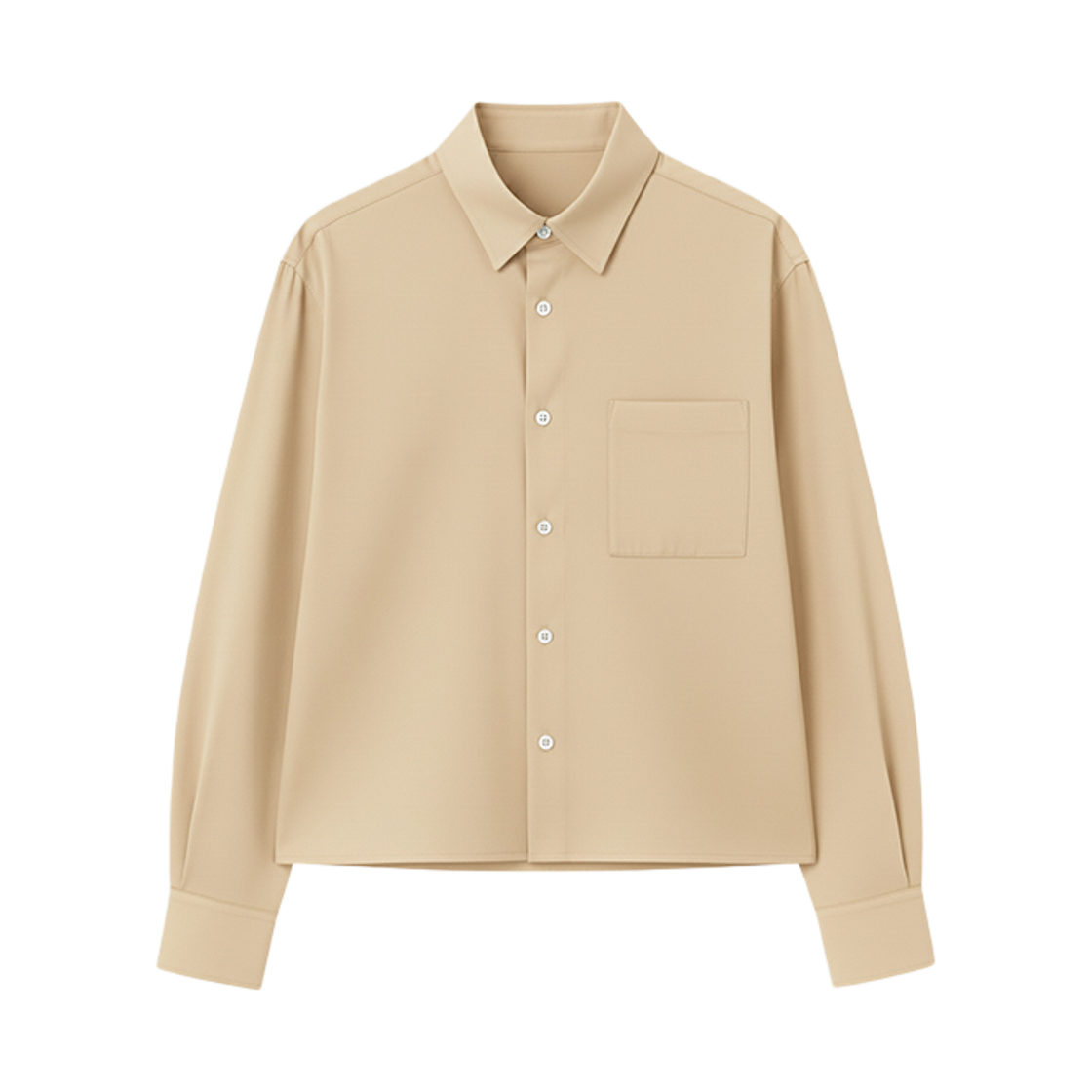 GC옥스포드크롭셔츠-베이지 GCLIP Essential Semi-Cropped Oxford Shirt Beige