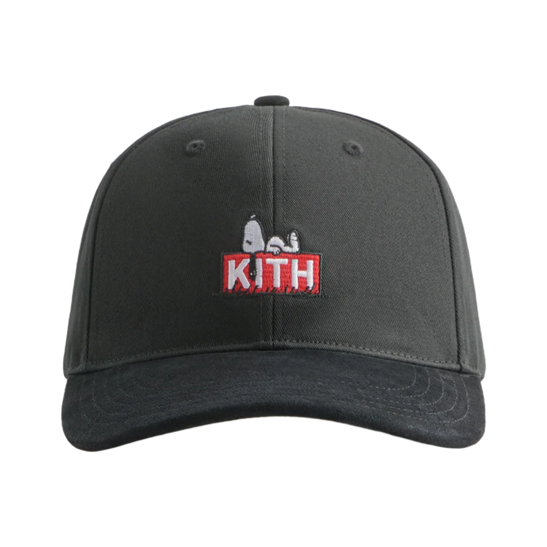 키스 x 피너츠 75 스웨이드 브림 트윌 에어론 클래식 캡 블랙(Kith x Peanuts 75 Twill Aaron Classic Cap with Suede Brim Black)