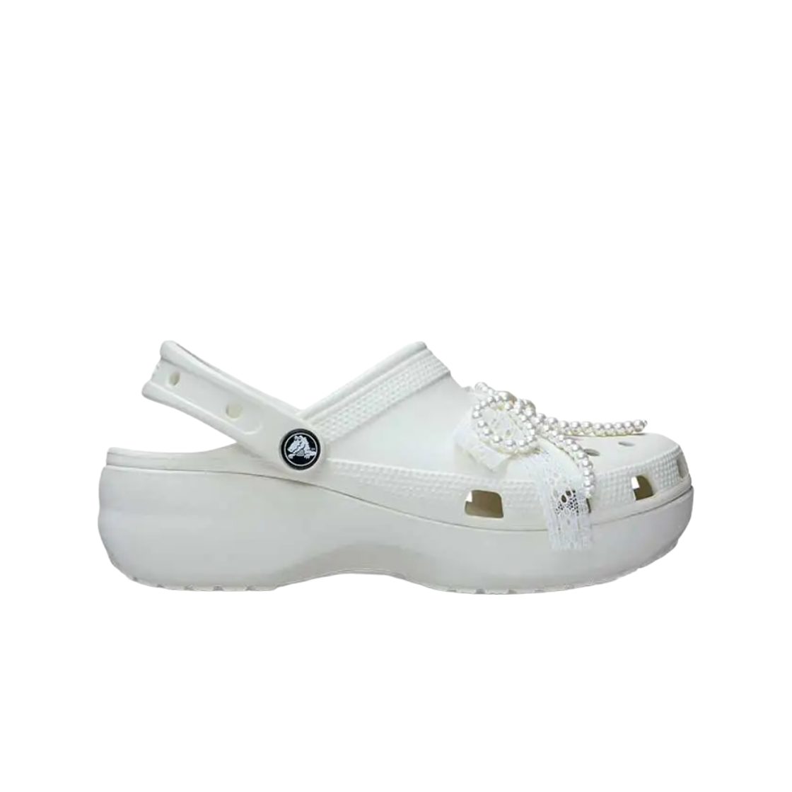 211540-0HZ (W) Crocs Classic Pearly Lace Platform Clog Linen