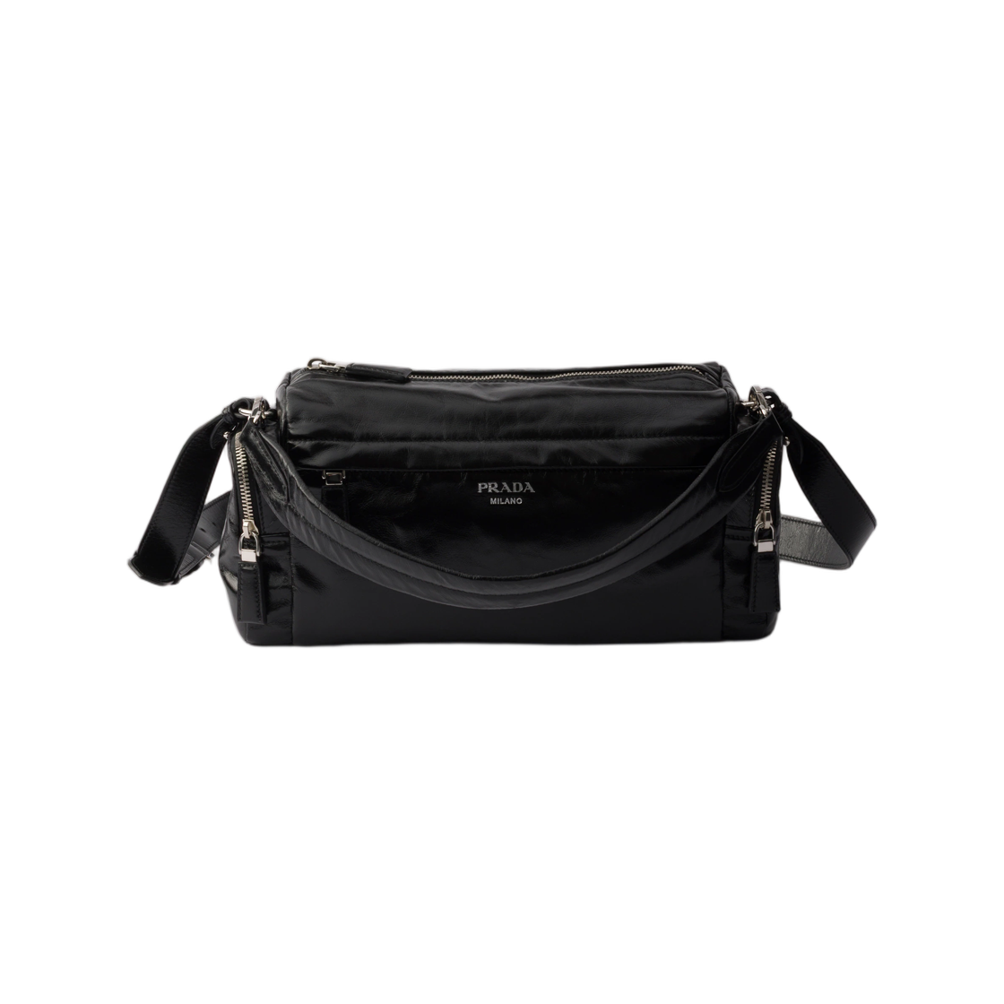 2VH217-2CYR-F0002 Prada Leather Shoulder Bag Black