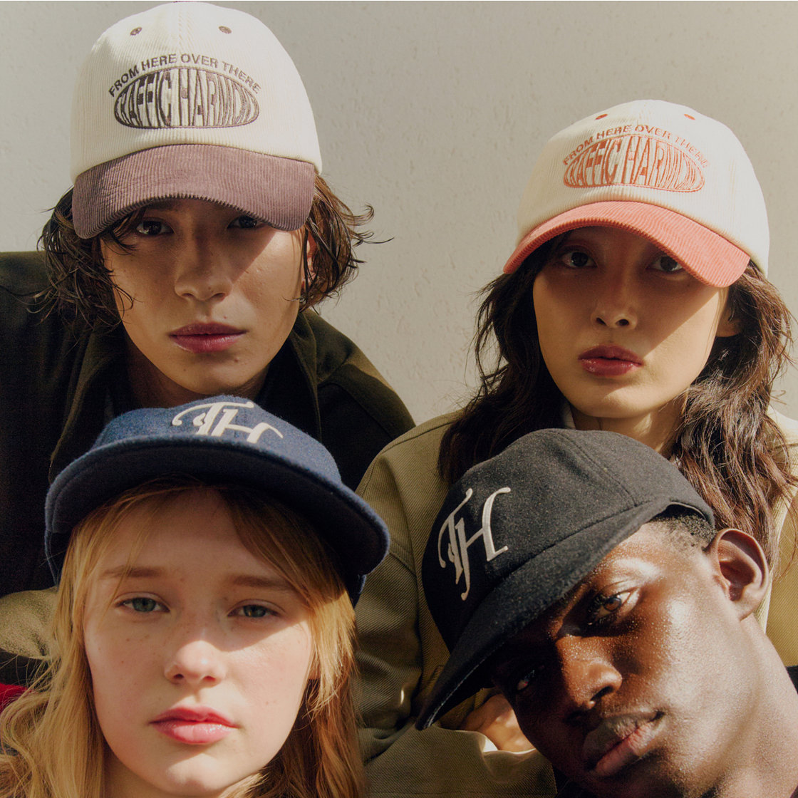 트래픽하모니 코듀로이 라운드 로고 딥핏 볼캡 아이보리&오렌지(Traffic Harmony Corduroy Round Logo Deep Fit Ball Cap Ivory & Orange) - 4