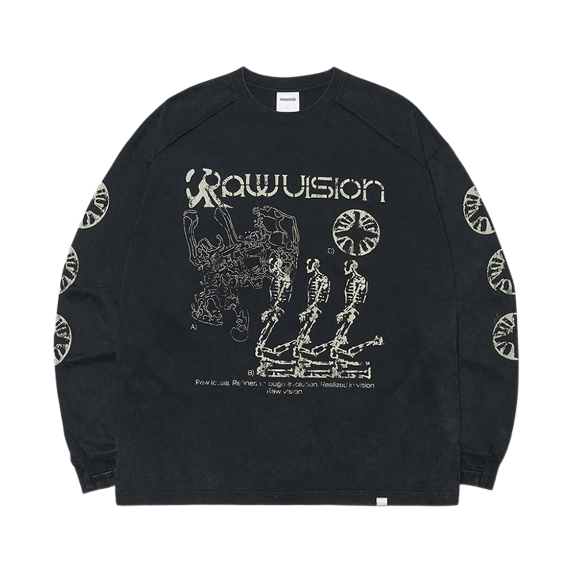 NMWF52LS11WBK NOMANUAL S.I Long Sleeve Tee Washed Black