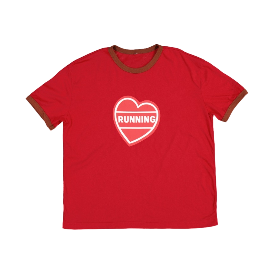 - Alex Zono Running Heart Ringer T-Shirt Maroon
