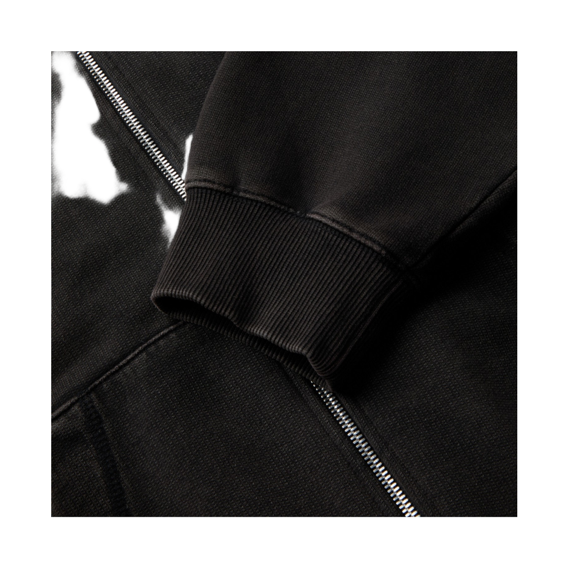 이로 푸그 백로고 아트웍 다잉 후드 집업 블랙(Iro Fugue Back Logo Artwork Dyeing Hood Zip-Up Black) - 6
