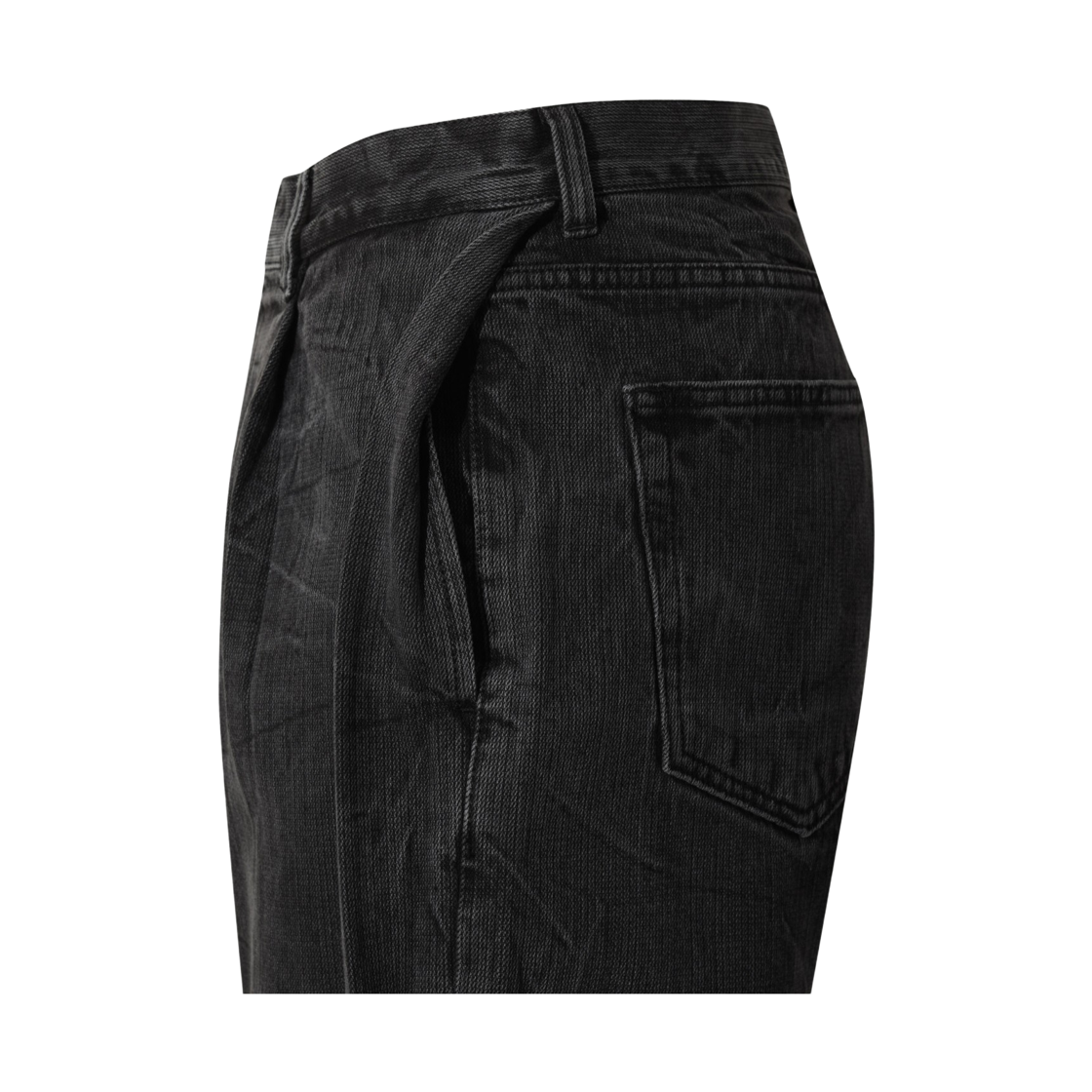 이로 데리브 데님 와이드 사이드턱 팬츠 블랙(Iro Derive Denim Wide Side Tuck Pants Black) - 5