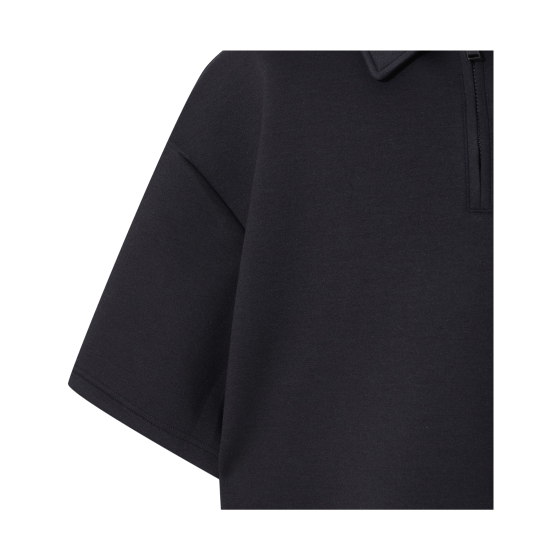 이로 데탕트 오버핏 하프집업 반팔 티셔츠 블랙(Iro Detente Oversized Half-Zip Short Sleeve T-Shirt Black) - 5