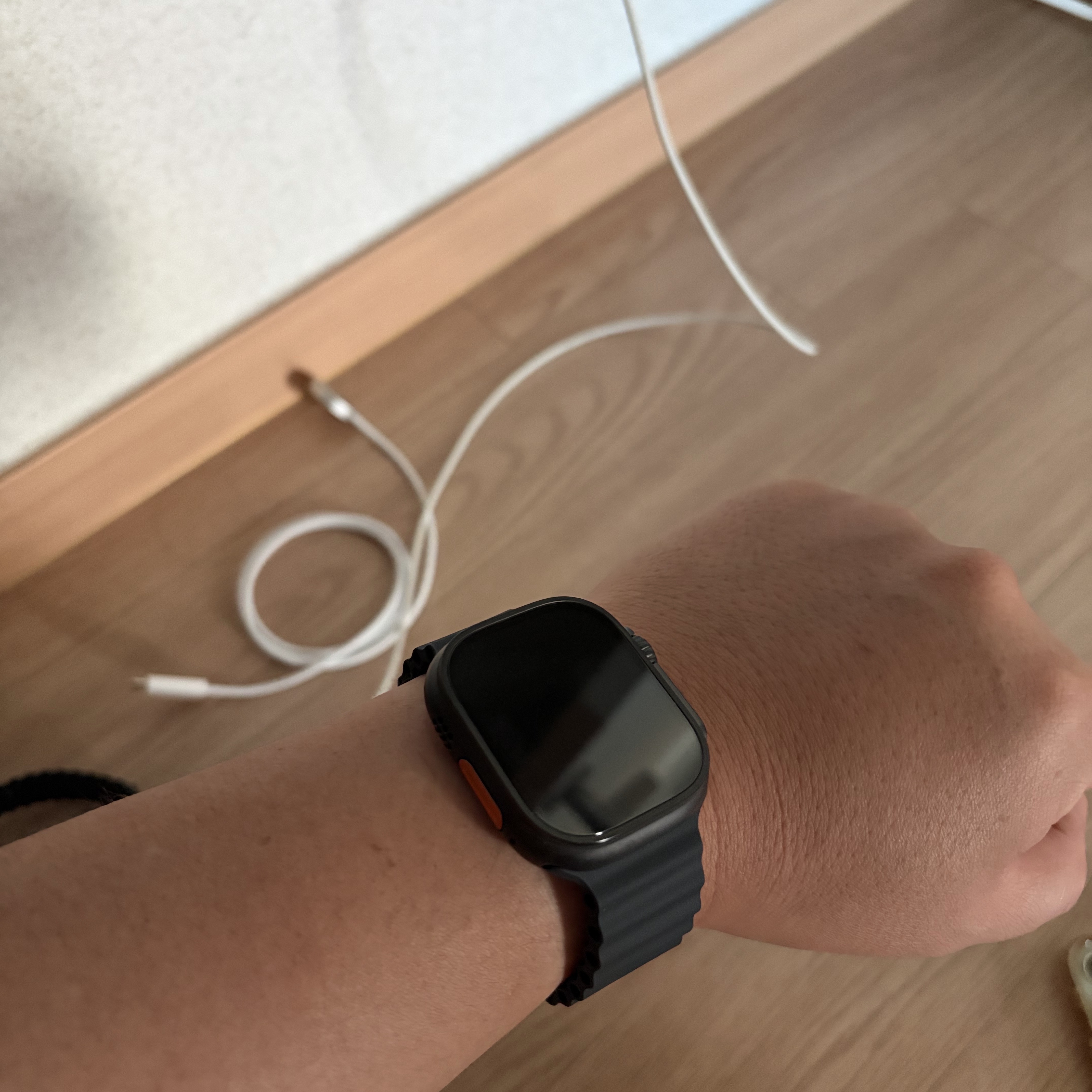Apple Watch Ultra 3 49mm Black Titanium Case with Ocean Band Black (Korean Ver.) 착용 스타일