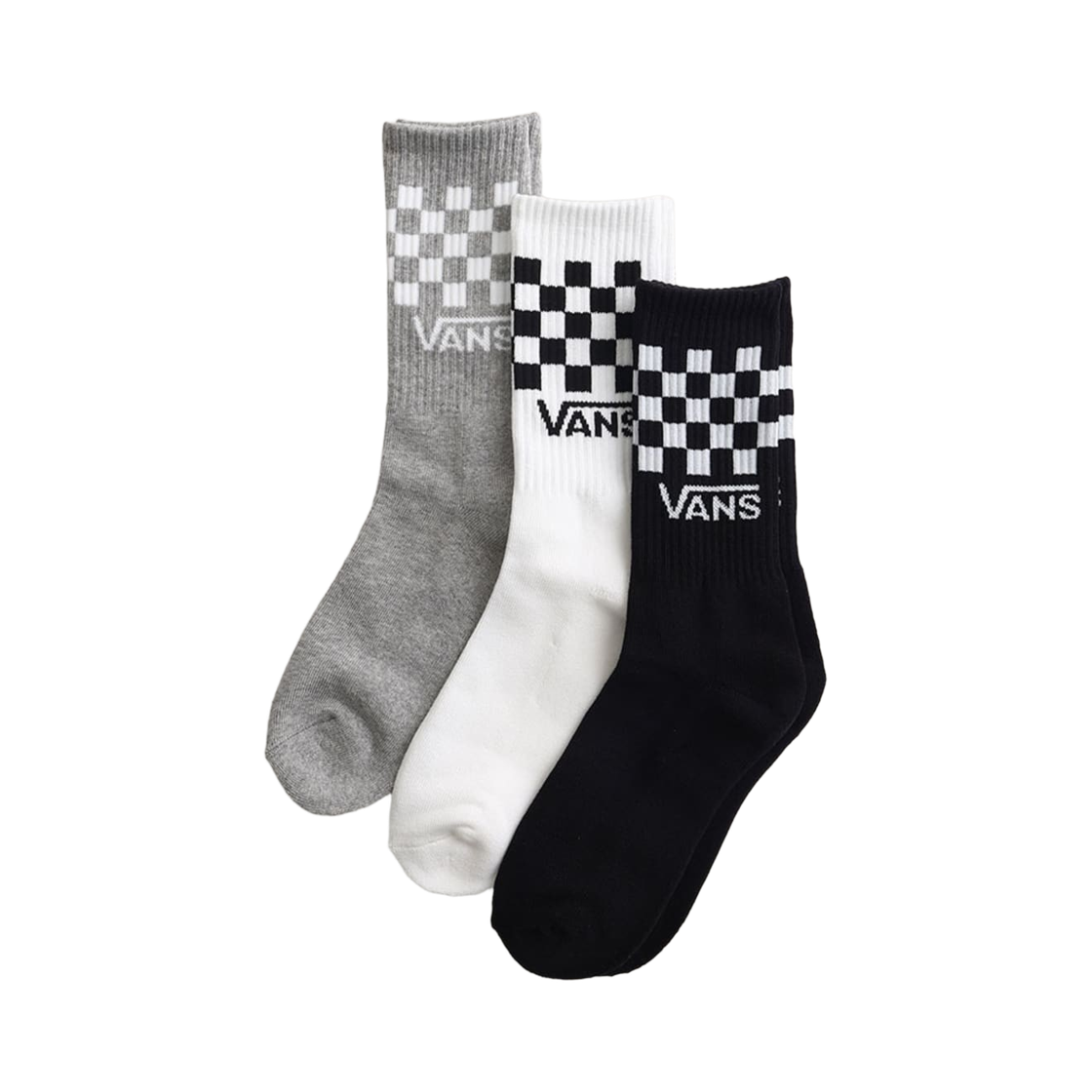 VN000QBUY28 Vans Classic Checker Crew Socks Black (3 Pack)
