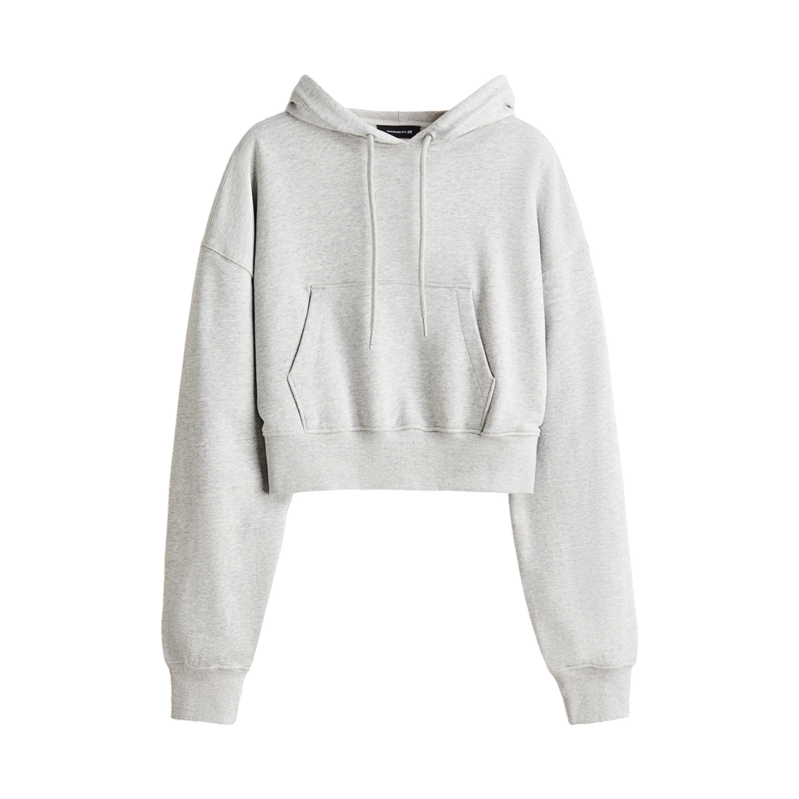 (W) 에이치앤엠 x 워드로브.NYC 크롭 후드 라이트 그레이 멜란지((W) H&M x Wardrobe.NYC Cropped Hoodie Light Gray Melange)
