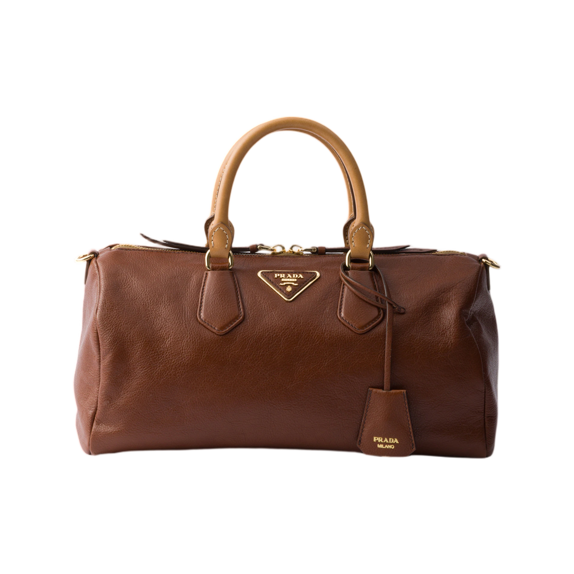 1BB175-2ZQX-F0BW5 Prada Evasion Large Leather Top-Handle Bag Palisander