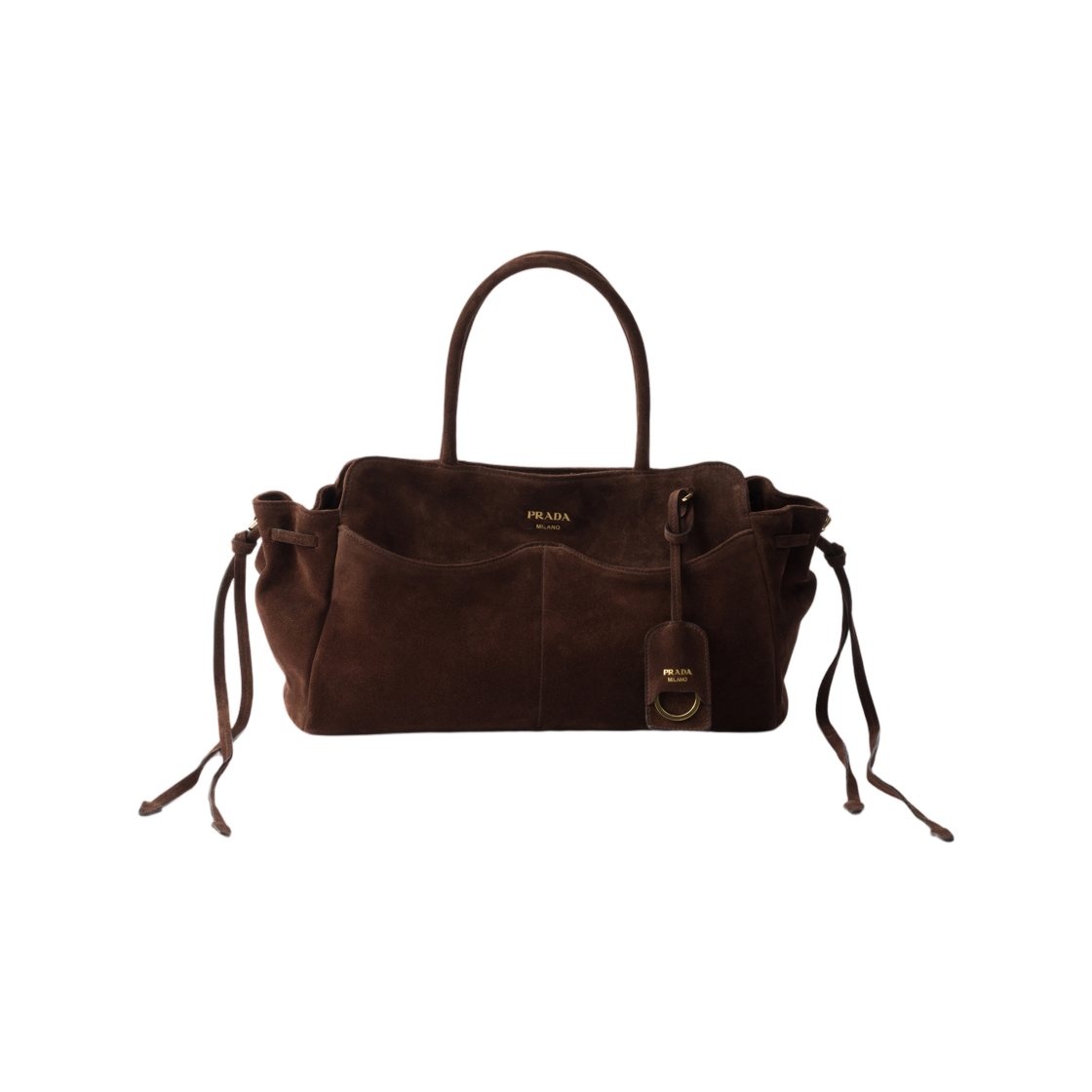 1BG650-2C4S-F0003 Prada Carry Large Suede Bag Dark Brown