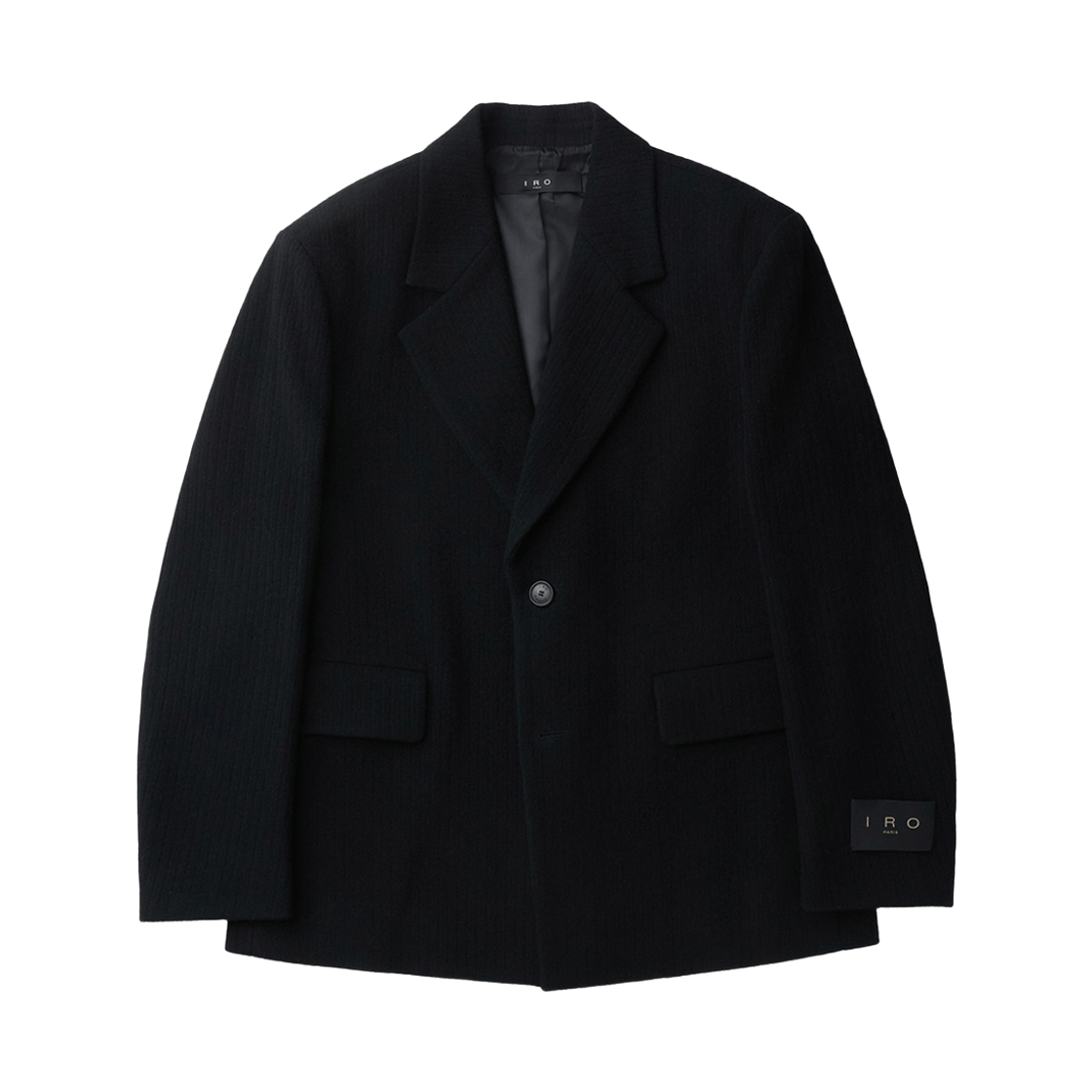 이로 미스웨트랄 울 스웨트라이프 패턴 투버튼 자켓 블랙(Iro Mistral Wool Stripe Pattern Two Button Jacket Black)