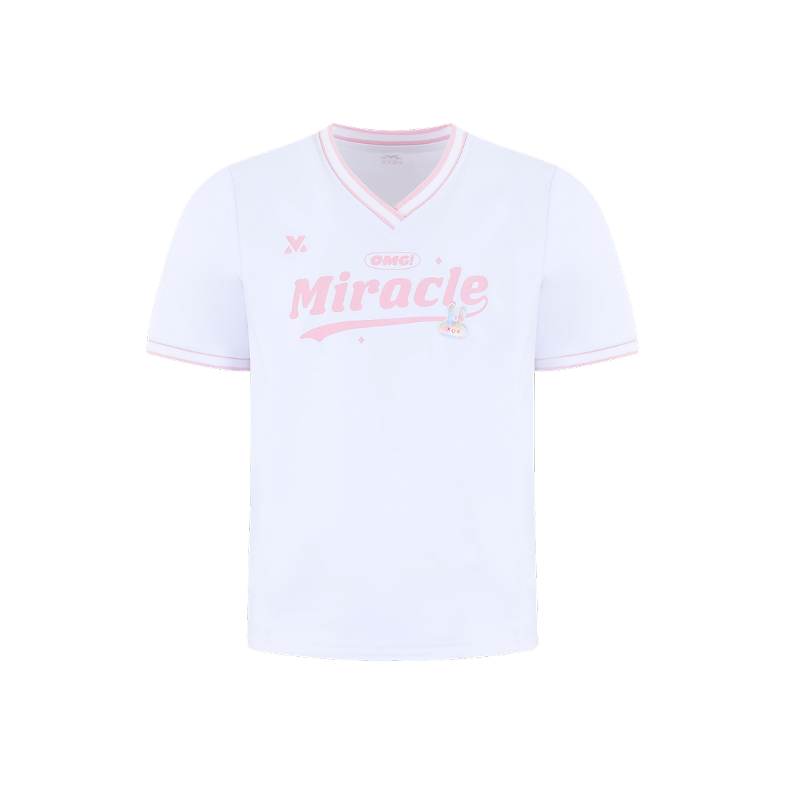 오마이걸 x 모모이 반팔 풋볼 저지 화이트 핑크(Oh! my girl x momoi Football Jersey White Pink) - 1