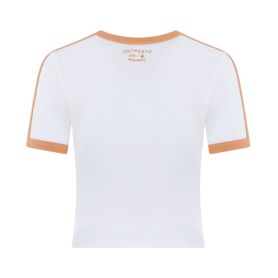 오마이걸 x 모모이 배색 크롭반팔 오렌지(Oh! my girl x momoi Color Crop Short Sleeve Orange) - 2